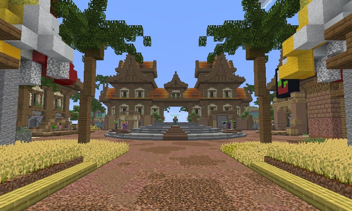 The spawn courtyard at Gauntlet Events